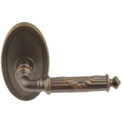 Round Privacy (Bed & Bath) Door Lever with Oval Rosette