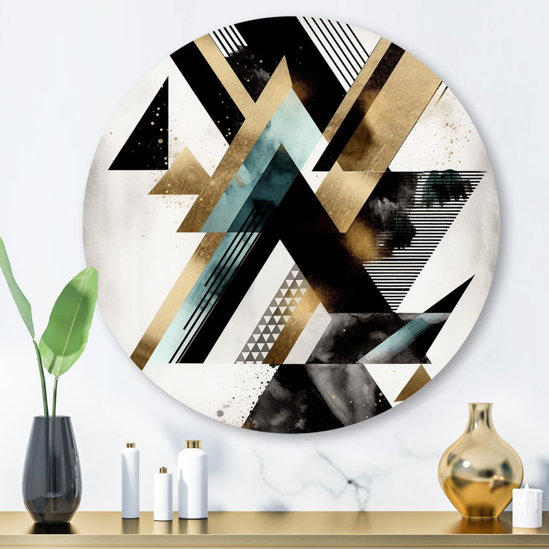 Art mural Triangle Art déco, H 36 po x l 36 po x P 1 po