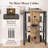 4-Tier Rolling Media Stand With Power Outlets & LED Lights, Adjustable Shelves For Record Player, Stereo Rack, Audio Video Cabinet With Cable Management