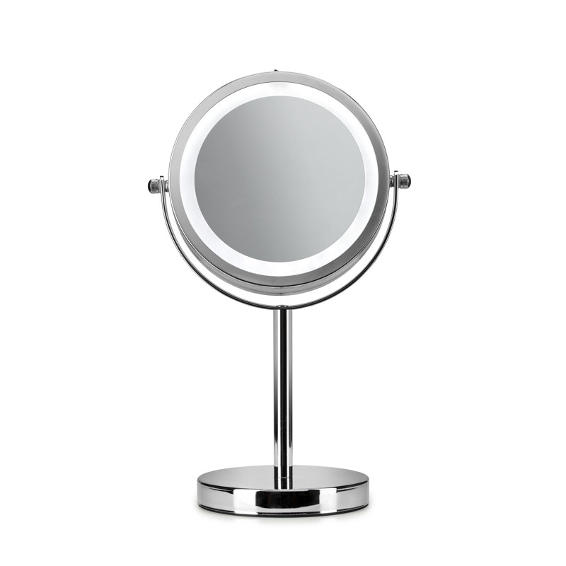 LED Makeup Mirror with 3x Magnification and Rotating Face