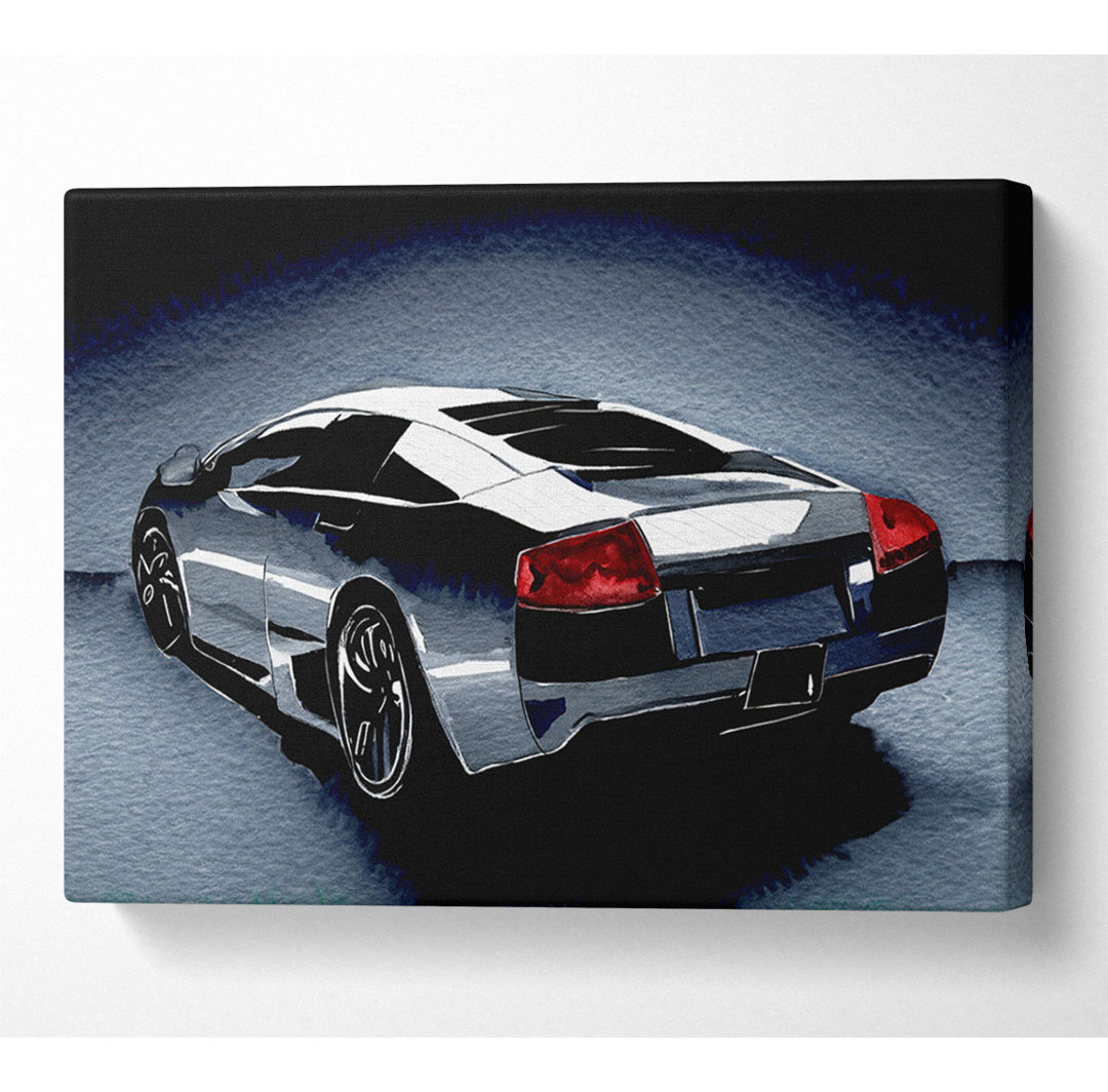 Lamborghini Heck Gunmetal Silber - Druck