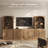 6-Piece Modular TV Stand Set Jagger Series 1B2G, Camel-763778971