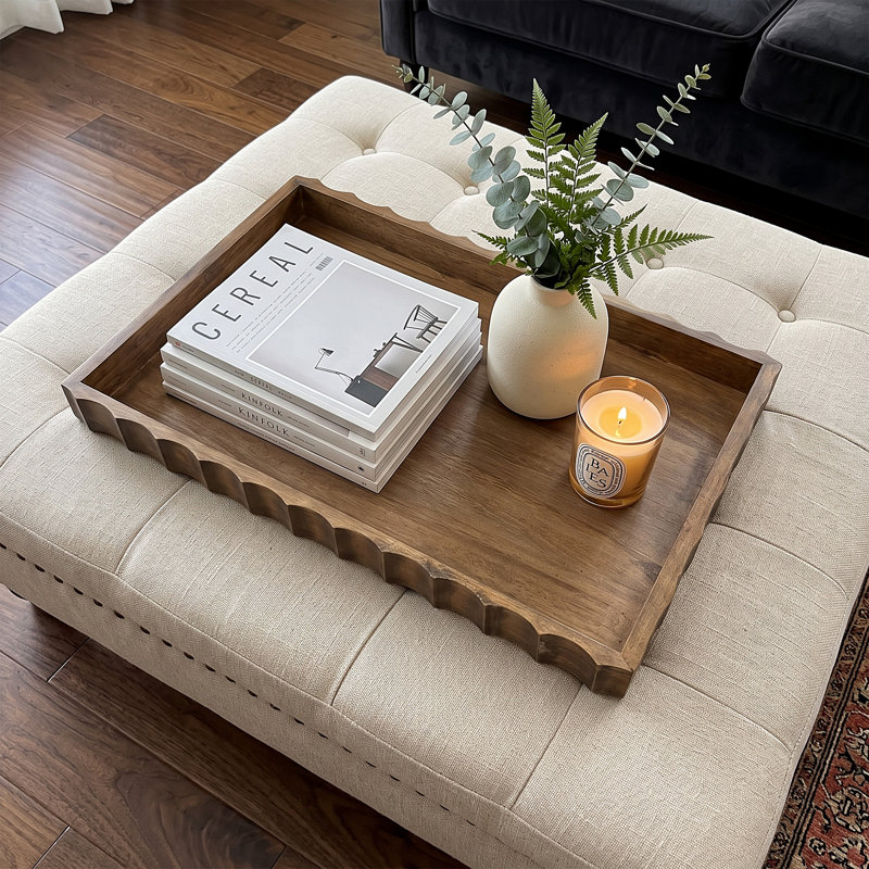 Decorative Wooden Rectangular Serving Trays for Coffee Table