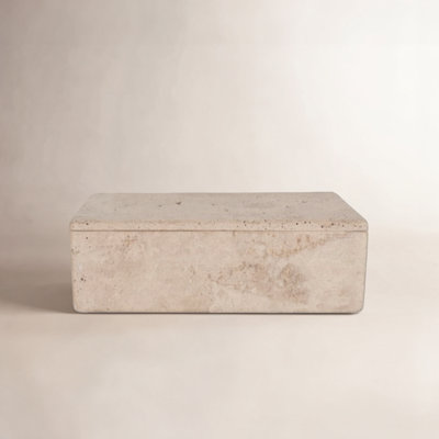 Travertine Rectangle Box Small Cream
