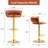 Ginko Modern Swivel Bar Stool with Backrest, Adjustable Height Kitchen Island Stool with Upholstered Seat and Footrest,-93498215-90489199