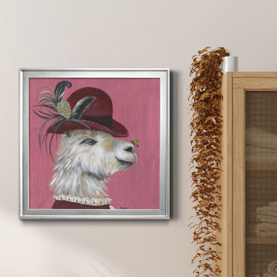 Llama and Bee - Peinture sur toile encadrée