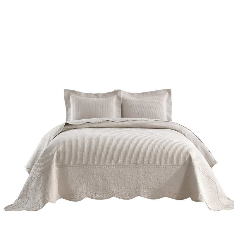 Literie Kewal, Courtepointe grand + 2 couvre-oreillers standard, Kaki