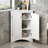 White Triangle Bathroom Storage Cabinet With Adjustable Shelves, Freestanding Floor Cabinet For Home Kitchen-866108943