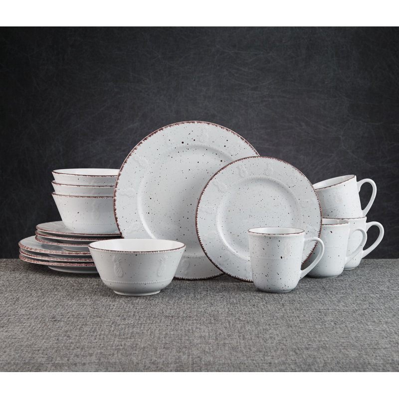 Pfaltzgraff Pineapple 16-Piece Stoneware Dinnerware Set, Service for 4