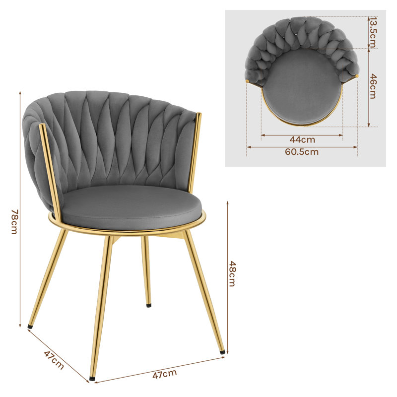 Dining Room Chairs, Kitchen Chairs, Living Room Chairs, With Metal Frame, Ergonomic, 360° Rotation, For Kitchen, Living Room, Balcony, Velvet Seat