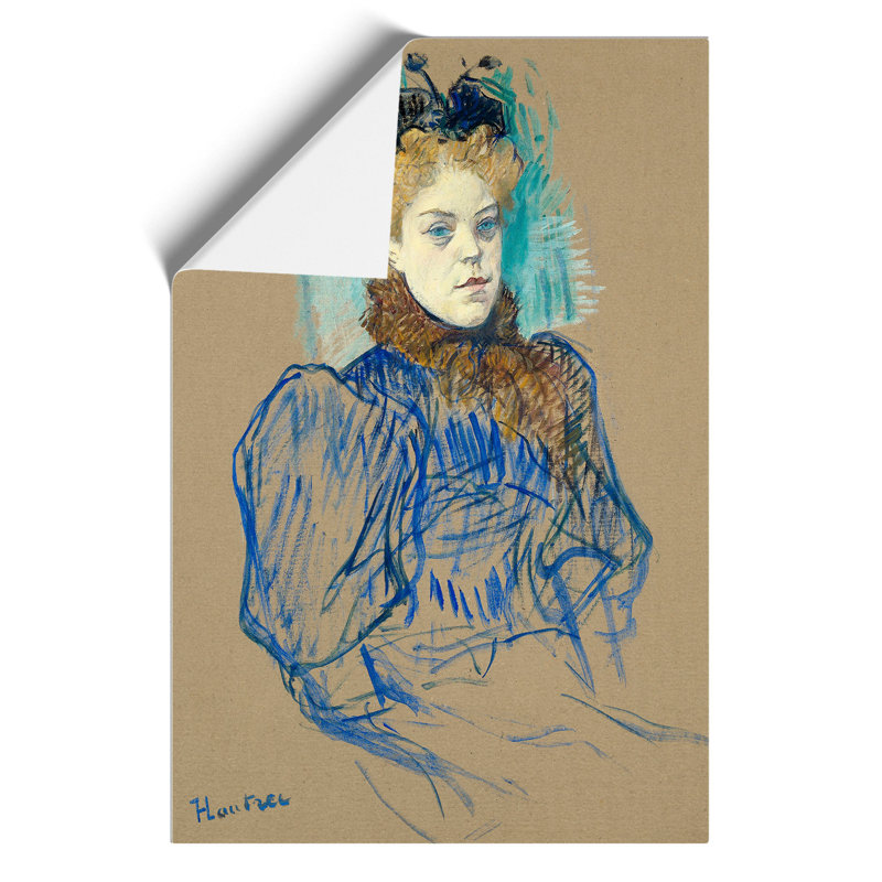 May Milton Portrait by Henri de Toulouse Lautrec - Frameless Print, 42cm H x 30cm W x 0.1cm D