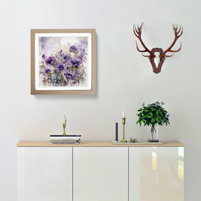 Lavender Flower Abstract Art No.1 - Single Picture Frame Print on Wood