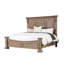Structure de lit grand type avec structure en bois massif, tête de lit à panneau en chêne vieilli et conception pour tête de lit de chambre à coucher traditionnelle, utilisation de poteaux