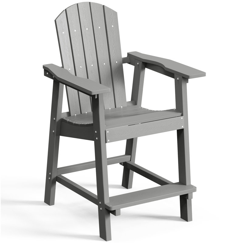 Chaise Adirondack en plastique / résine Pasquale, gris