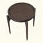 Table d'appoint ronde pour salon, table d'appoint en bois et bois d'ingénierie avec placage en bouleau, pieds décoratifs à embouts métalliques, table d'appoint compacte pour canapé