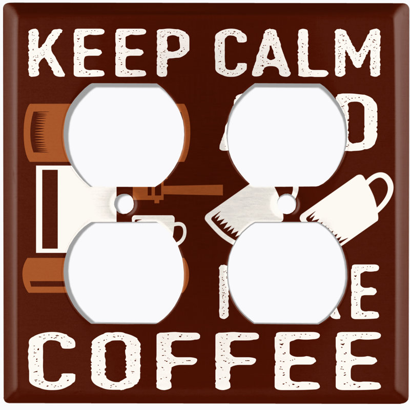 Plaque murale de sortie double brune Keep-Calm And Make Coffee