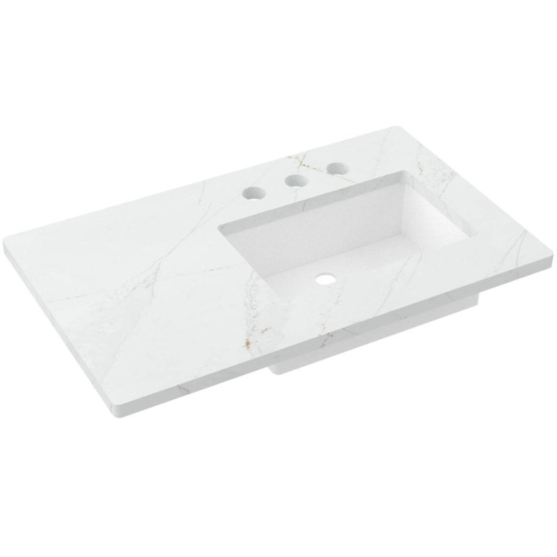 Gilded Single Left/Right Bath Floating Vanity, Gray Weathered, 36"