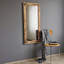 Miroir mural rustique en chêne 19,7 po x 43,3 po | 100% bois de pin massif, réglable horizontalement et verticalement | Conception assemblée pour une installation facile | Parfait pour le vestibule, le salon ou la chambre à coucher-77476545