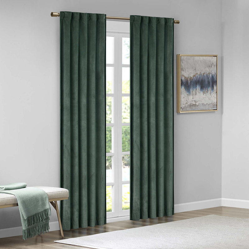 Hegewisch Blackout Curtain Panel Pair, 37" W x 95" L, Green