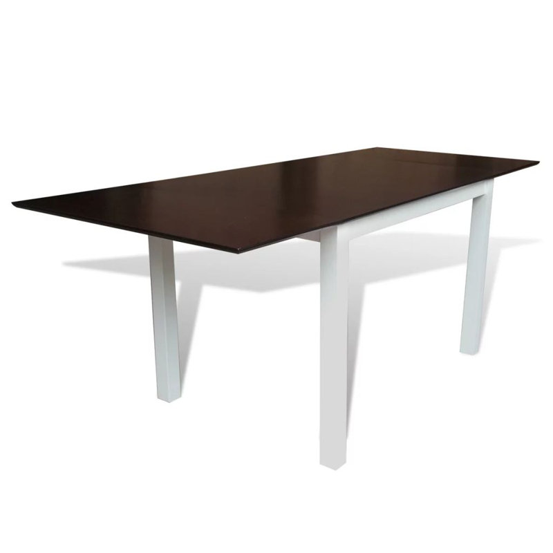 Piero Extendable Solid Wood Dining Table, Brown/White