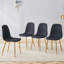 Ensemble de 4 chaises de salle à manger luxueuses en lin et coton simples avec pieds en métal intégrés pour plus de stabilité et de style-935218664