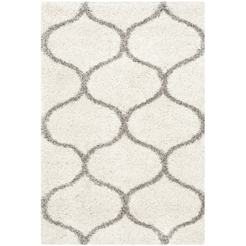 Girault Geometric Shag Area Rug, Rectangle 91 x 152 cm