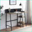 Bureaux, chêne rustique industriel moderne & amp; Bureau d'écriture noir à 2 tablettes avec base en H et amp; Support de téléphone | H 30 po x l 43 po x P 20 po | Chêne, panneau de particules et panneau de fibres à densité moyenne