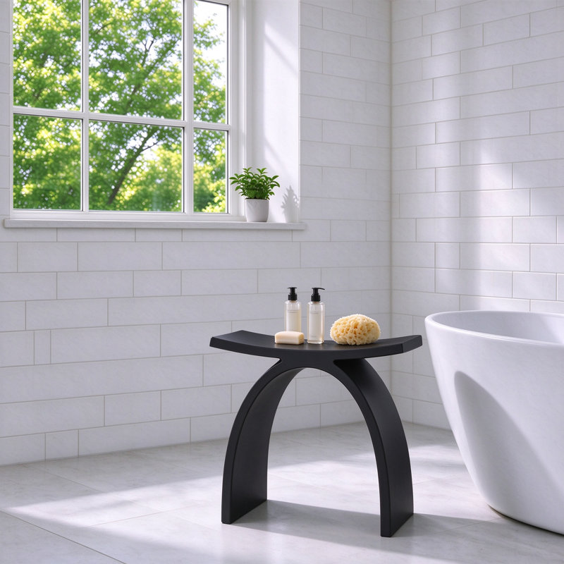 Freestanding Shower Seat, Matte Black