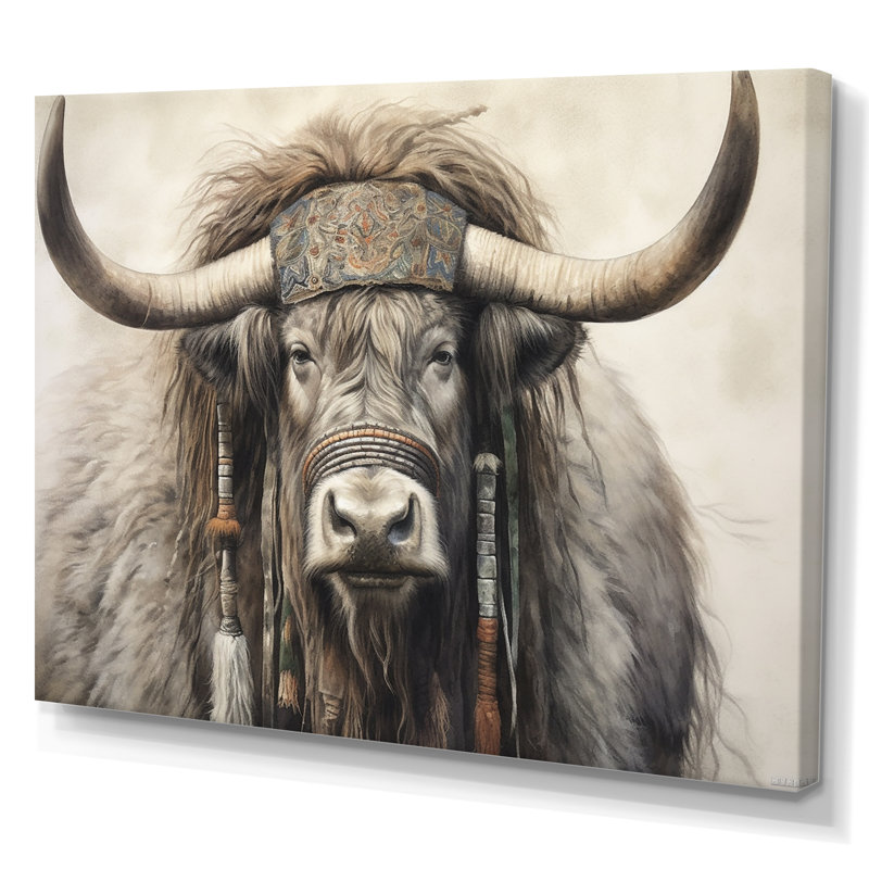 " Wild Yak II ", 16" H x 32" W x 1" D, Wrapped Canvas