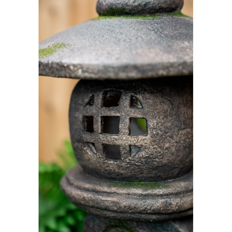 Grey Stone Pagoda Outdoor Hanging Lantern
