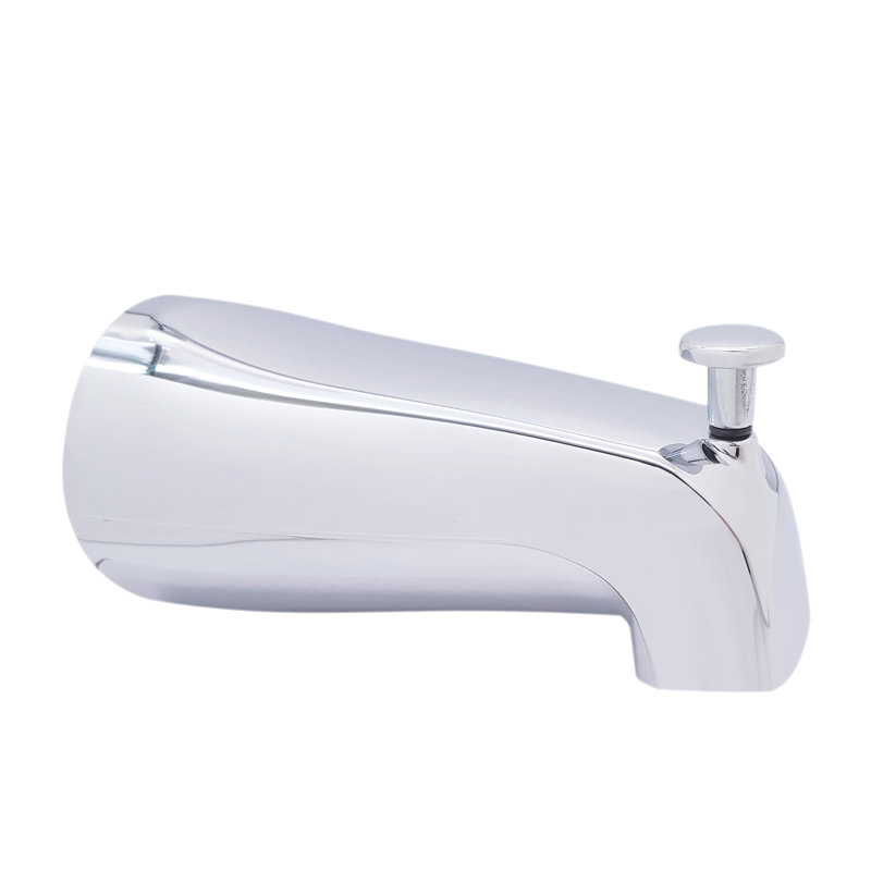 Bec de baignoire à fixation murale 5-1 / 4 "avec inverseur avant, Chrome poli