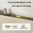 Queen Size Metal Bed Frame  With LED Light & Charging Station & 2-Tier Headboard, No Box Spring Needed-749371878