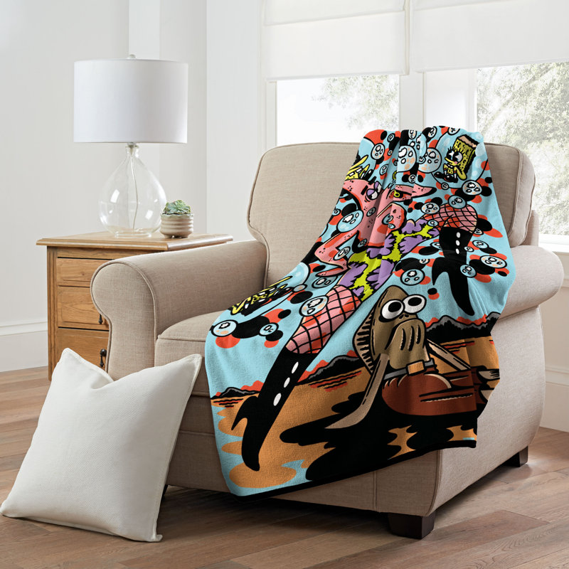 Northwest Spongebob Dance Patrick Micro Raschel Throw | Wayfair