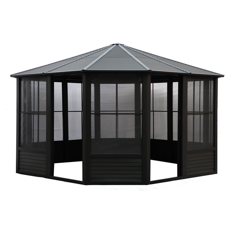 Sand 12 ft x 12 ft Aluminum and Steel Octagonal Solarium
