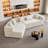 Modern Minimalist Curved Sofa With With 5 Pillows-1763041380