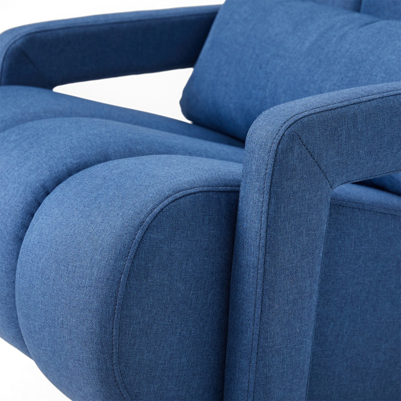 Simple single-person accent chair, Blue Fabric