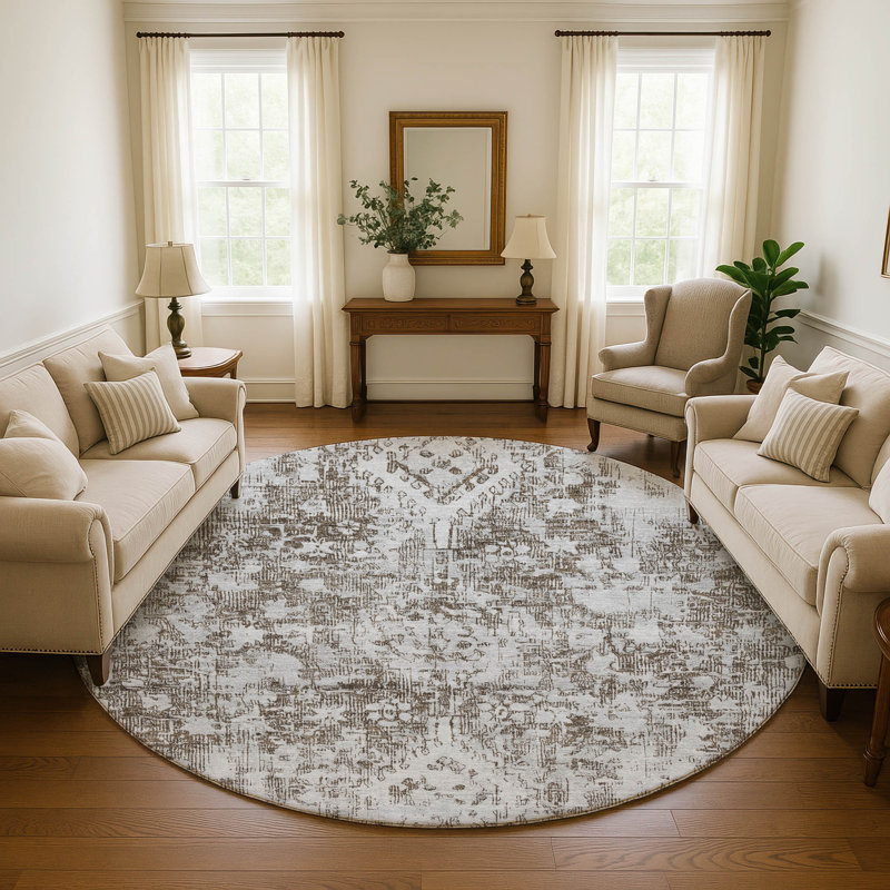 Tapis de qualité supérieure lavable à la machine AMF1229 Global, Rond 8 pi