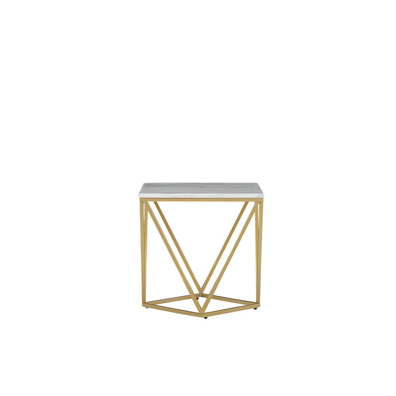 Susannah Frame End Table, White