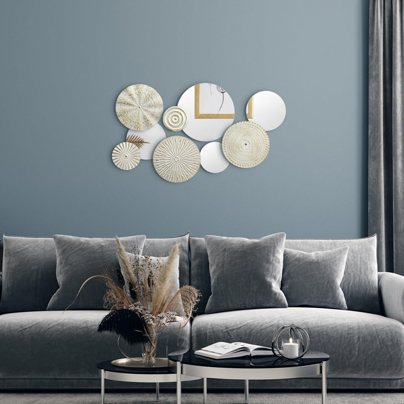 Modern Circular Mirror Wall Art Sculpture