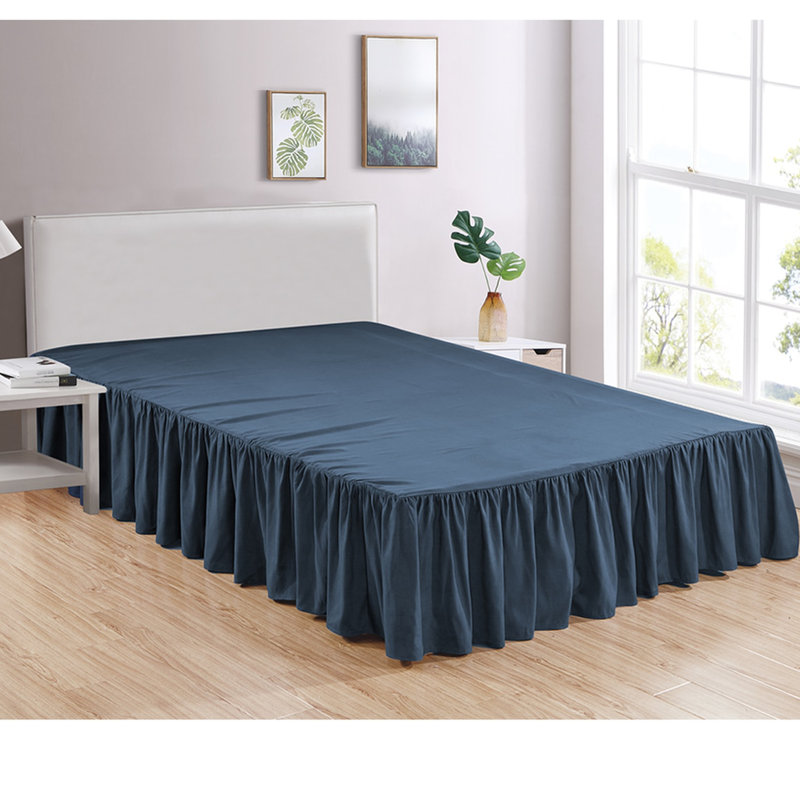 Jupe de lit 14 po Bedskirt 4, Grand, Bleu marine