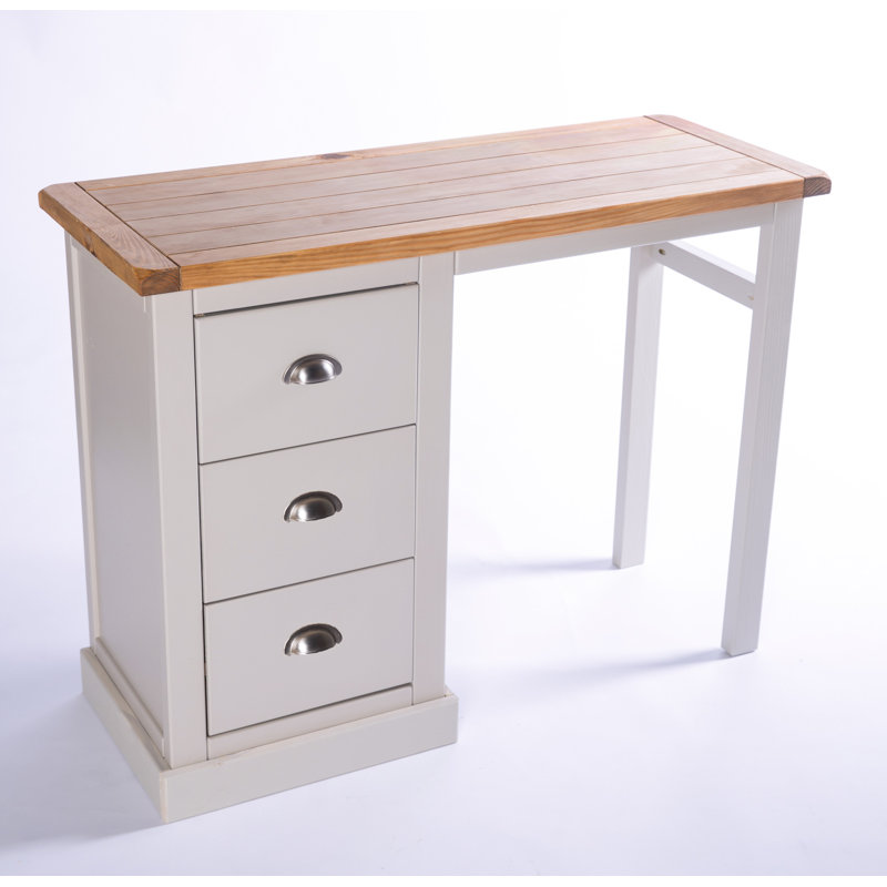 Brice Writing Desk, Chrome, Grey/White