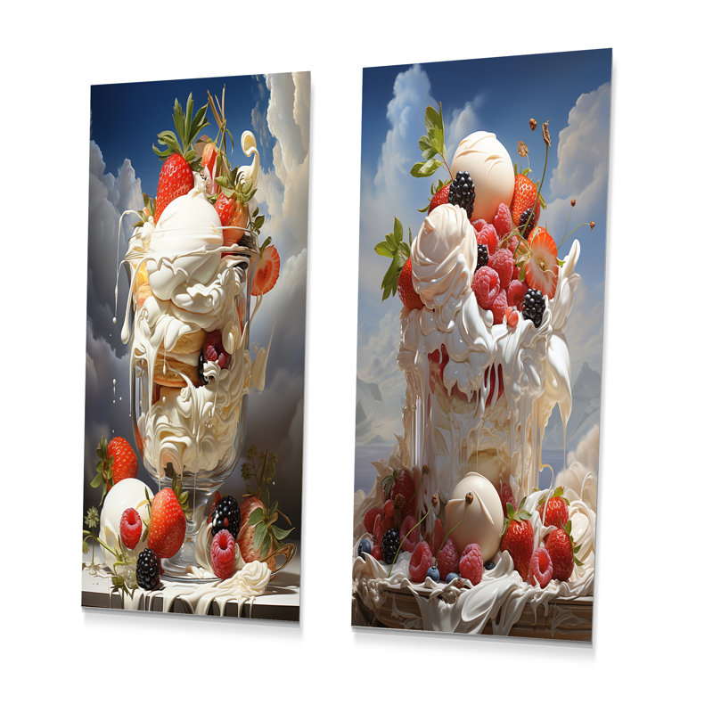 Pavlova Paradise Dessert - Ensemble de 3 décorations murales en métal Desserts, H 28 po x l 24 po