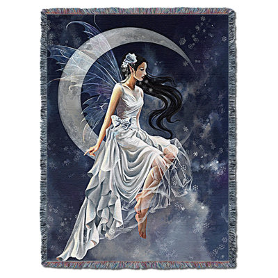 Pure Country Weavers Frost Moon Fairy Blanket by Nene Thomas - Gift Fantasy Tapestry Throw Woven from Cotton - Made in The USA (72x54)