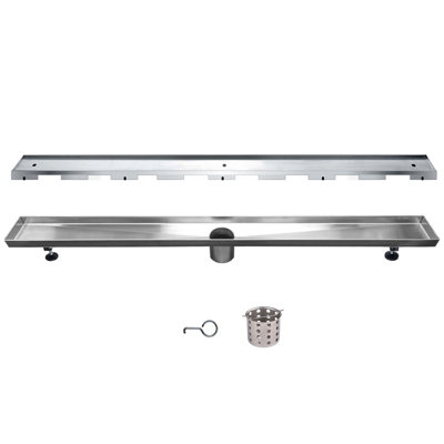 Colorado River 2 In 1 Ceramic Embedding 47 Inch Stainless Steel Shower Floor Shower Drain