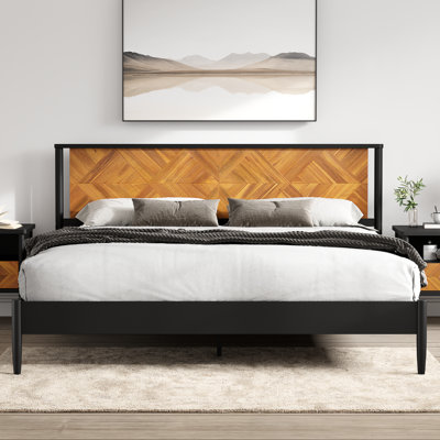 Cartlin Acacia Solid Wood Platform Bed