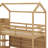Twin Size  House Loft Bed With Shelves And Light-120034832
