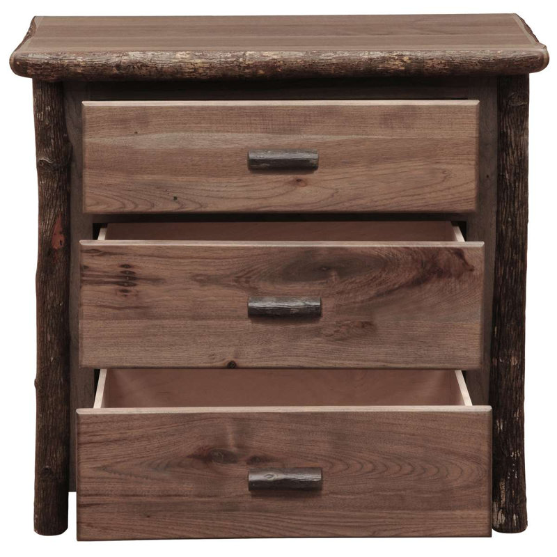 Fireside Lodge Hickory Log Three Drawer Chest - Espresso - Premium Line, Espresso