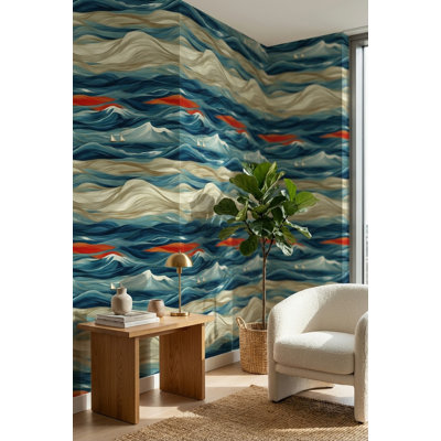 Papier peint abstrait vagues océaniques
