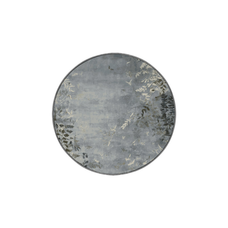 Silky Soft Plush Gray Area Rug, Round 6'