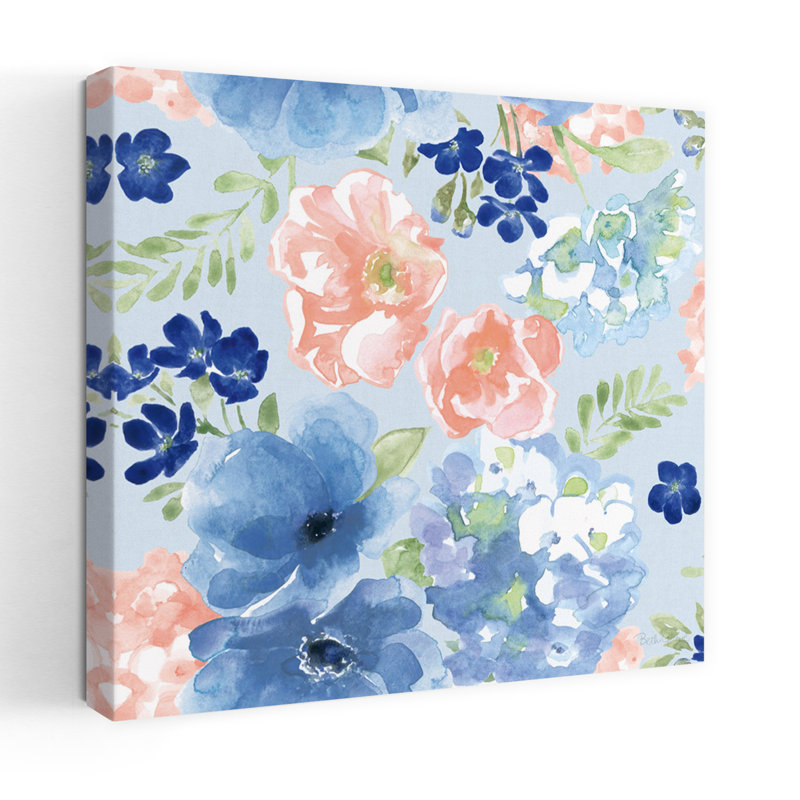 Motif botanique côtier Vb Hydrangea, art côtier, H 18 po x l 18 po